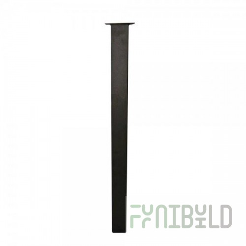Table leg square in Loft style - black 50 cm