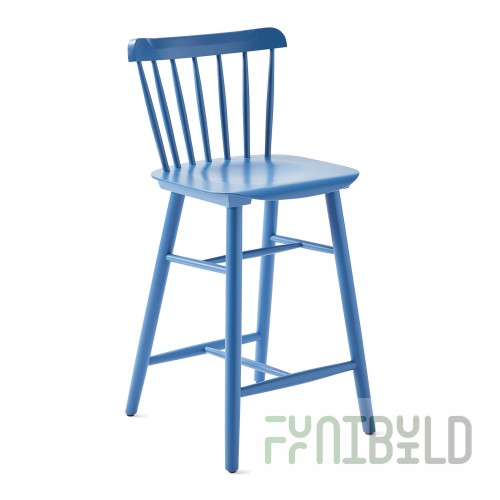 Tucker Bar Stool Blue Wooden