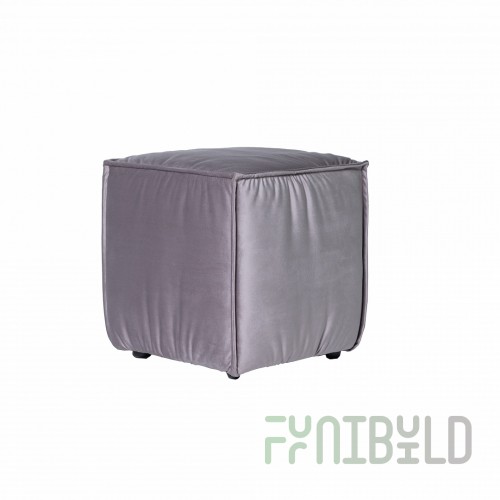 Pouf Bubble, grey velour