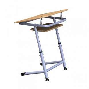 Desk with tilt tabletop and shelf K1