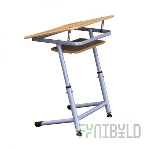 Desk with tilt tabletop and shelf K1