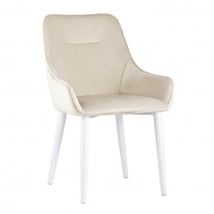 Chair Diana beige velour, white legs