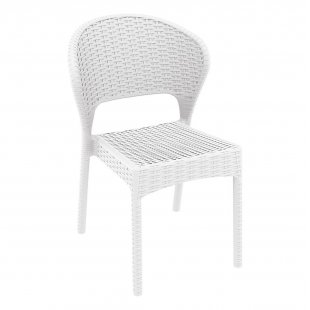 Chair plastic wicker Daytona, white