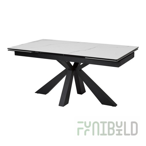 Table Alezio 160 white marble matte