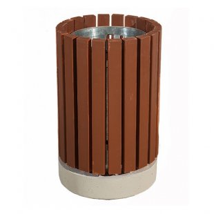 Wooden urn on a concrete base dark chocolate