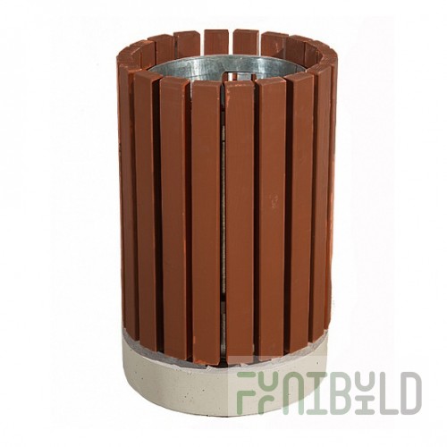 Wooden urn on a concrete base dark chocolate