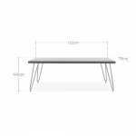 Harpin table, dark brown top, pink frame