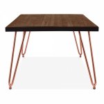 Harpin table, dark brown top, pink frame