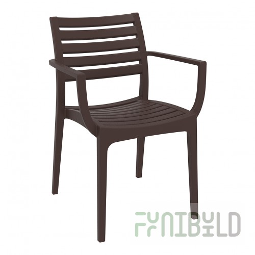 Plastic chair Artemis, brown