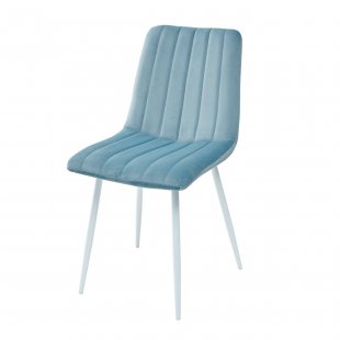 DUBLIN chair powder blue, white frame