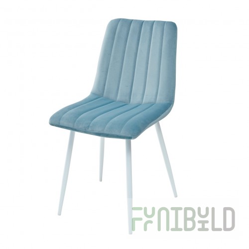 DUBLIN chair powder blue, white frame