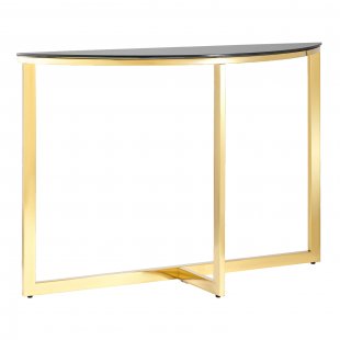 Console semicircular Alba 115*30 gold glass black
