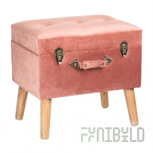 Pouf with storage compartment Dusty Rose