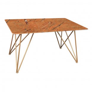 Dining table Sacramento ocher/glass