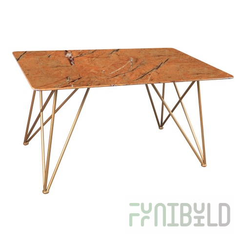 Dining table Sacramento ocher/glass