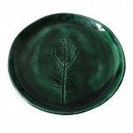 Shallow dinner plate in malachite