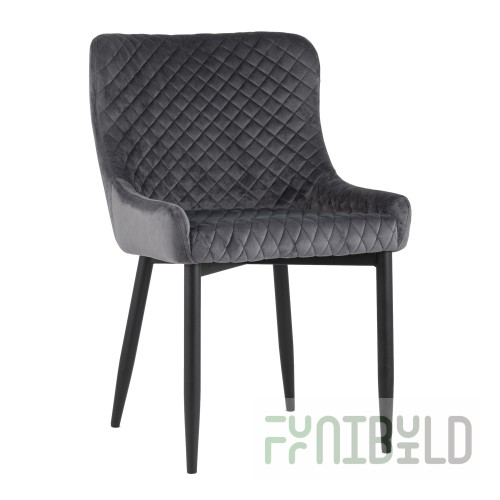 Stitch chair, grey velvet
