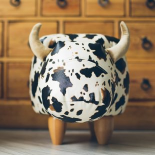 Pouf Bull, spotted, without box and lid