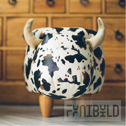 Pouf Bull, spotted, without box and lid