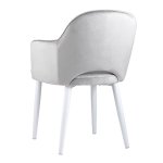 Chair Venus, grey velour, white legs
