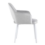 Chair Venus, grey velour, white legs