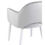 Chair Venus, grey velour, white legs