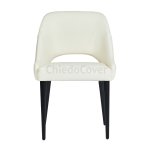 Chair Mila, light gray eco-leather, black legs