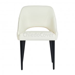 Chair Mila, light gray eco-leather, black legs