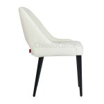 Chair Mila, light gray eco-leather, black legs