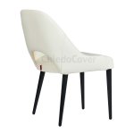 Chair Mila, light gray eco-leather, black legs