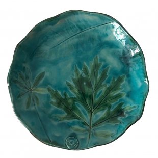 Serving plate, azure