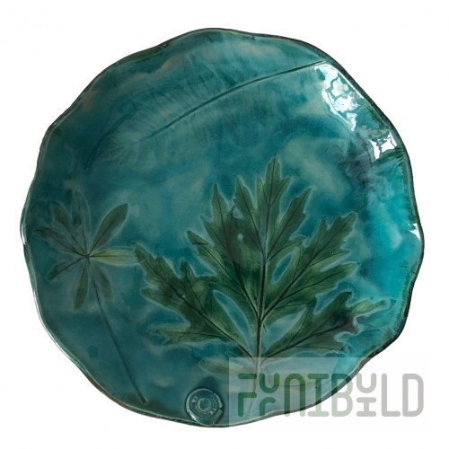 Serving plate, azure