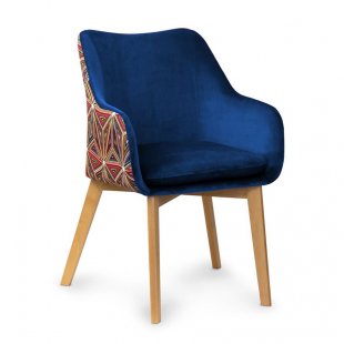 Chair Malawi, blue, fabric BL86
