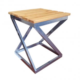 Stool Loft, frame chrome, wood