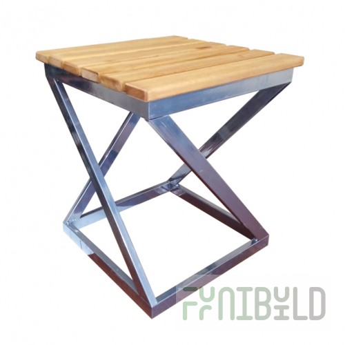 Stool Loft, frame chrome, wood