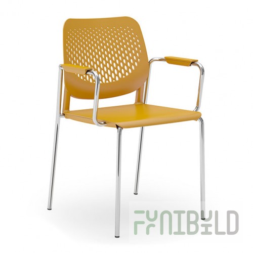 One Shot plastic chair with armrests