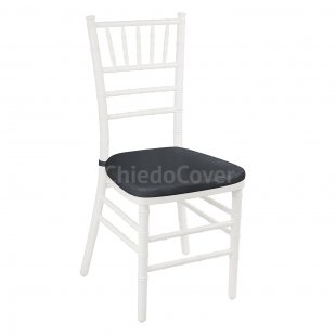 Cushion 01 for Chiavari chair, 3cm, black leatherette