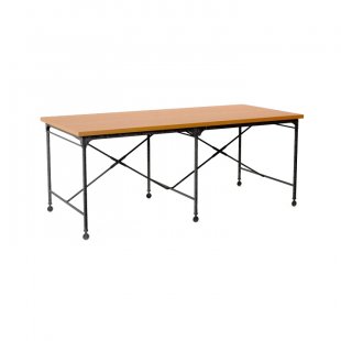 Industrial desk on wheels