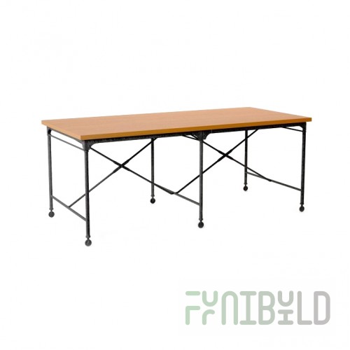 Industrial desk on wheels