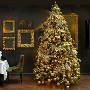 Designer spruce decorated with Premium Gold