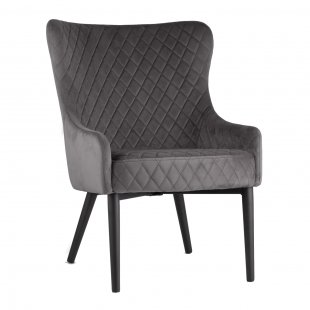 Stitch chair, grey velvet