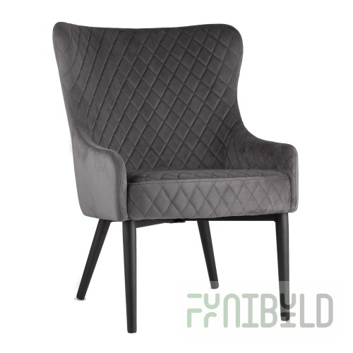 Stitch chair, grey velvet