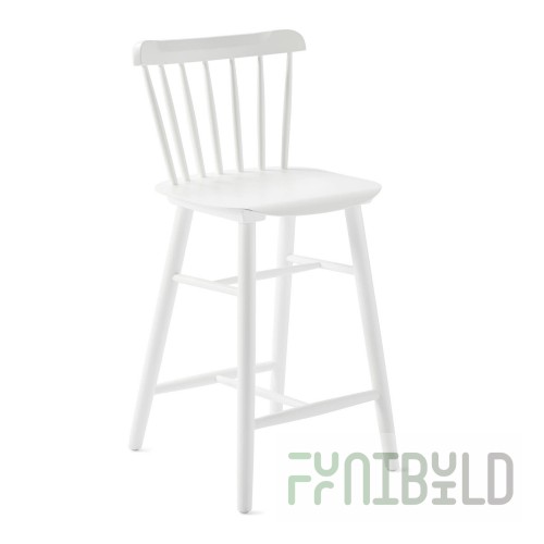 Tucker Bar Stool, White Wooden