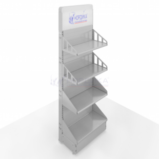 DISPLAY RACK "KIND" WITH A DIRECT ADVERTISING FRIEZE
