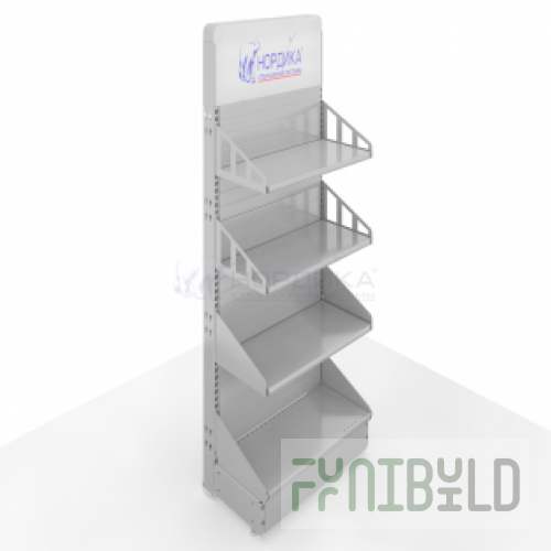 DISPLAY RACK "KIND" WITH A DIRECT ADVERTISING FRIEZE