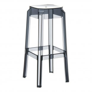 Transparent bar stool Fox 75 gray