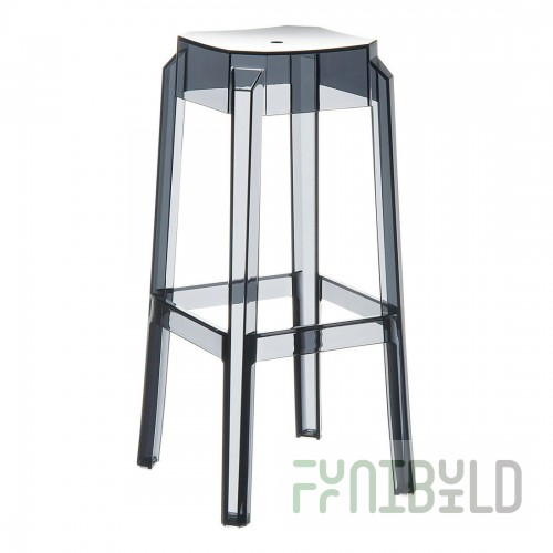Transparent bar stool Fox 75 gray