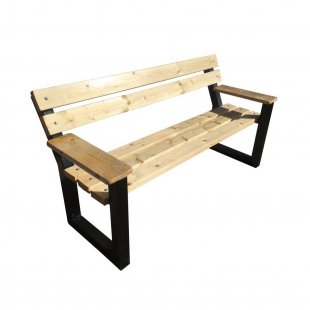 Modern bench with backrest, 200 cm