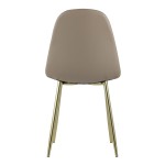 Valencia chair, brown eco-leather, golden legs
