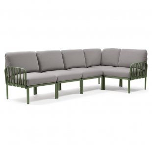 Plastic sofa with cushions Komodo 5 agave/gray